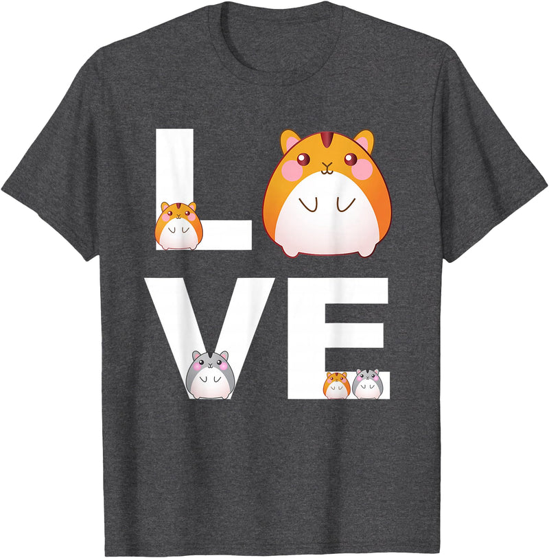 Hamster Love Cute Hamsters Shirt Animal Toys Pets Lovers T-Shirt - Dark Heather Grey