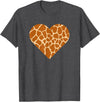 Giraffe Heart Graphic Apparel Giraffe Heart Cute Giraffe Lover Love T-Shirt - Dark Heather Grey