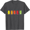 ArtAttack Unisex Classic Fit Gummy Bear Cartoon T-Shirt, Black, Small - Dark Heather Grey