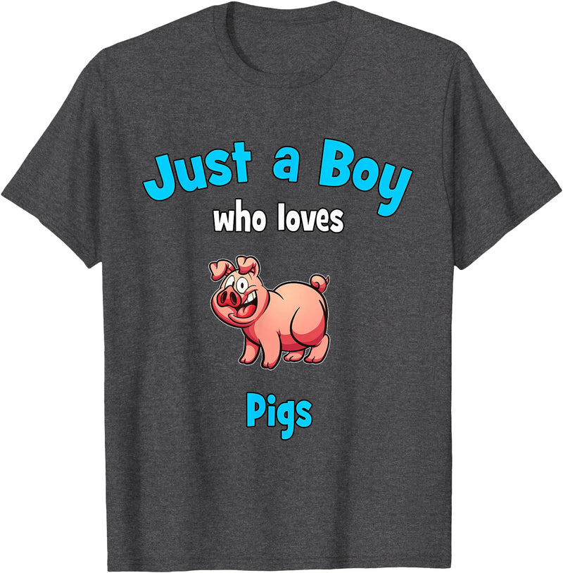 Boys Pig Shirts & Gifts for Kids Pig Shirt for Boys | Children's Pig T-Shirt - Dark Heather Grey