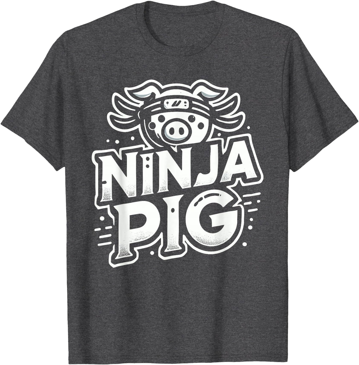 PIG Designs By ShirtZilla Ninja PIG T-Shirt PIG Ninja T-Shirt - Dark Heather Grey
