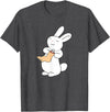 Lucky White Rabbit Human Foot T-Shirt in Dark Heather Grey