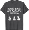 Funny Easter Every Bunny Was Kung Fu Fighting Karate T-Shirt in Dark Heather Grey