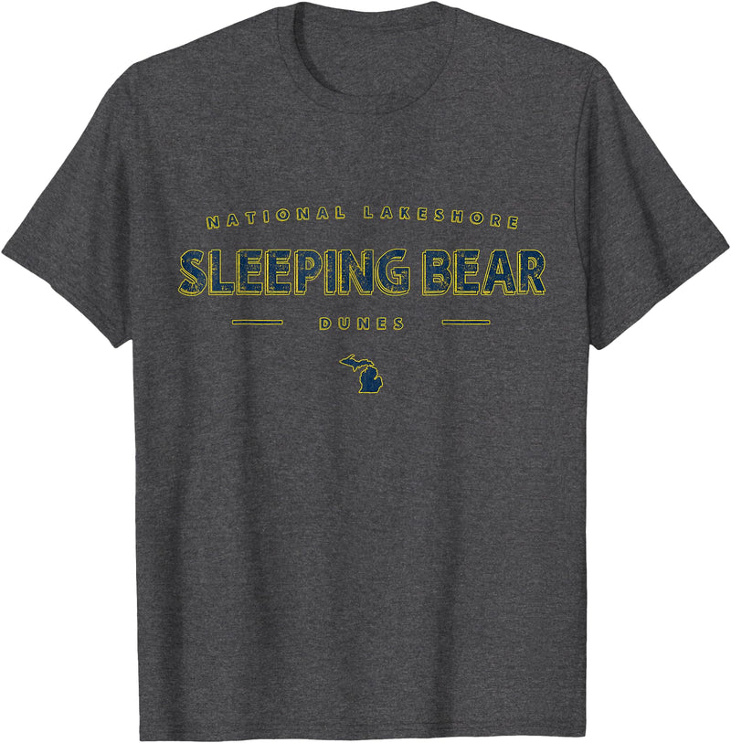 Michigan Style Co. Sleeping Bear Dunes National Lakeshore Michigan T-Shirt - Dark Heather Grey