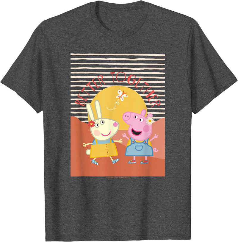 Peppa Pig Better Together Rebecca Rabbit Retro Portrait T-Shirt - Dark Heather Grey