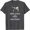 Holstein Lover Tees Keep Calm and Hug a Holstein For Cow Lovers T-Shirt - Dark Heather Grey