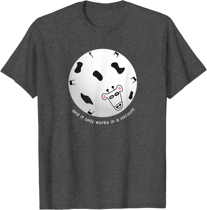 Math & Mirth Designs Spherical Cow Funny Physics T-Shirt T-Shirt - Dark Heather Grey