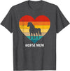 Cute Pet Mom Horse Lovers Mothers Day Outfit Retro Vintage Horse Mom Mother's Day Animal Lover T-Shirt - Dark Heather Grey
