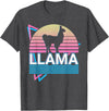 Llama Gifts Llama Alpaca Retro T-Shirt - Dark Heather Grey