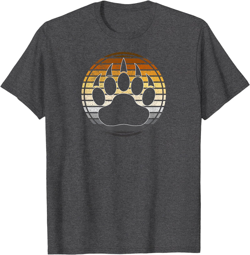 TeePanic LGBTQ Vintage Distressed Gay Bear Pride Claw Silhouette Horizon T-Shirt - Dark Heather Grey