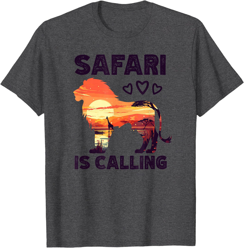 Special Lion Safari Gifts Lion Safari Is Calling T-Shirt - Dark Heather Grey