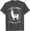 I Like Llamas And Maybe Like 3 People T-Shirt - Dark Heather Grey