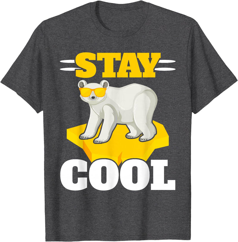 Polar Bear Antartica Arctic SteMi Apparel Stay Cool Polar Bear Arctic Animal Ice Bear Lover T-Shirt - Dark Heather Grey