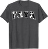 YaYa Cow Print Cow Pattern Cute Mother Grandma Matching T-Shirt - Dark Heather Grey