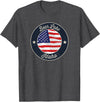 Bear Lake Souvenir Cabin Bear Lake - Patriotic Idaho Souvenir T-Shirt - Dark Heather Grey