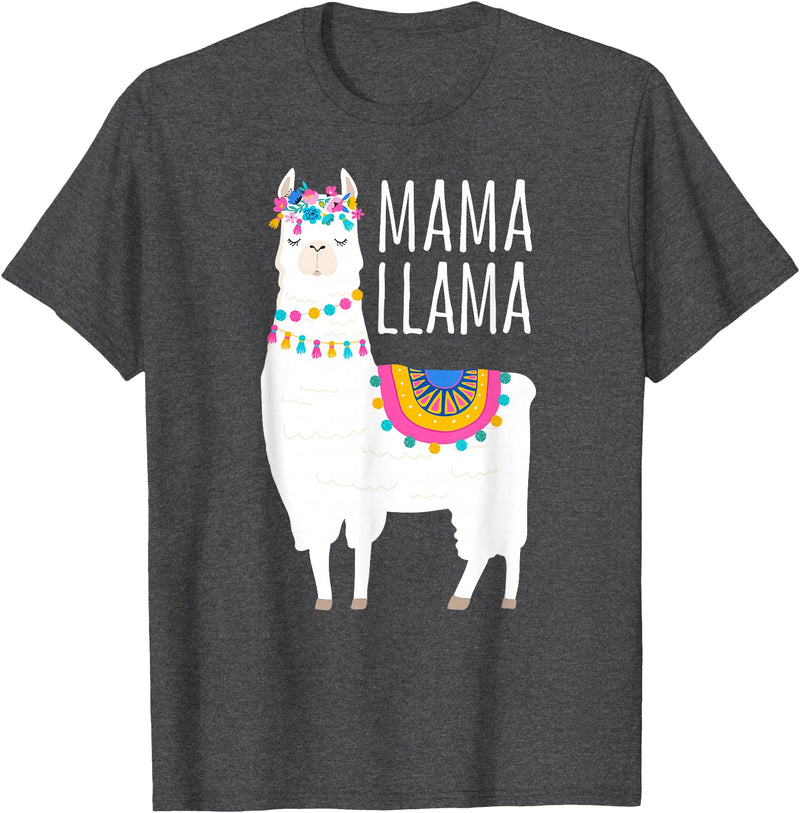 Mama Llama Lover Gifts by Memme Mama Llama Shirt for Women T-Shirt - Dark Heather Grey