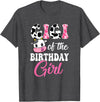 Vintage Retro Birthday Gigi Of The Birthday Girl Farm Cow 1St Birthday Girl T-Shirt - Dark Heather Grey
