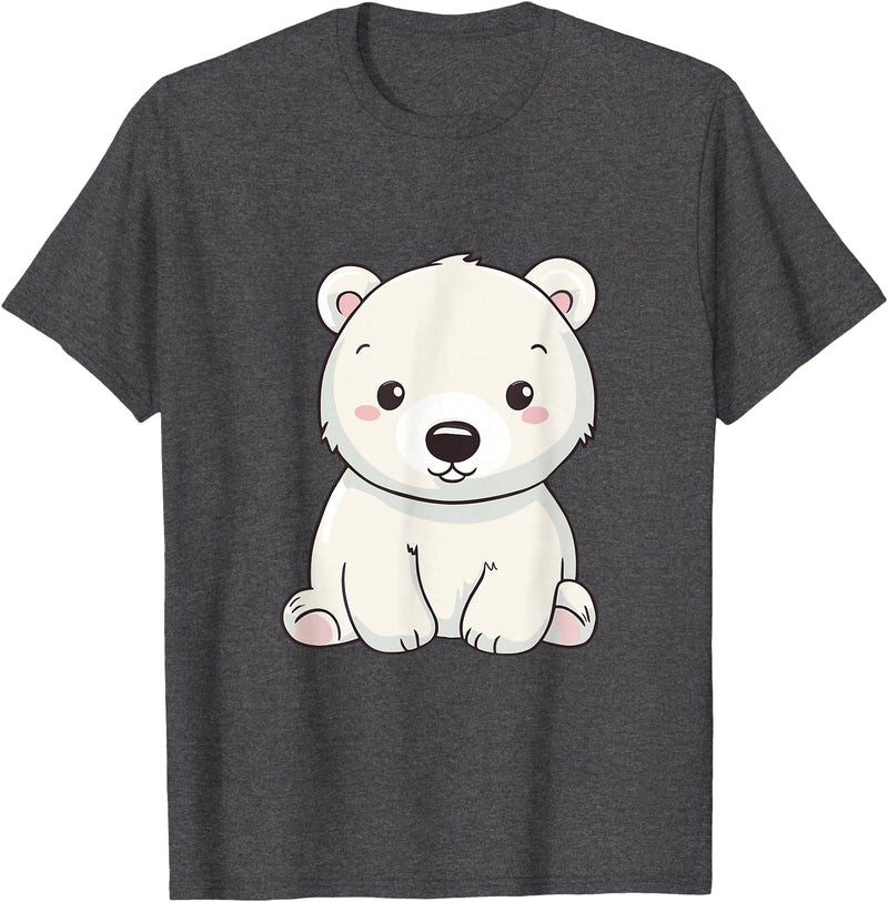 Polar Bears Shirts Cute Kawaii Polar Bears Lovers Gifts, White Bears T-Shirt - Dark Heather Grey