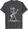 Funny Guitar Giraffe Lovers Costume for Guitarist Rock n Roll Giraffe Playing Guitar Funny Mens Womens Giraffe T-Shirt - Dark Heather Grey