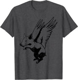 Flying Pig Funny Animals Flying Pig with Wings Fly Pig Lovers T-Shirt - Dark Heather Grey