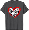 Cow Pattern Clothing for Cow Lover Heart Cow Print T-Shirt - Dark Heather Grey