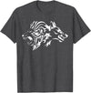 Wilder Löwe und Wolf von FT Designs Wild Lion and Wolf T-Shirt - Dark Heather Grey