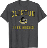 Official High School Fan Gear Clinton High School Dark Horses T-Shirt - Dark Heather Grey