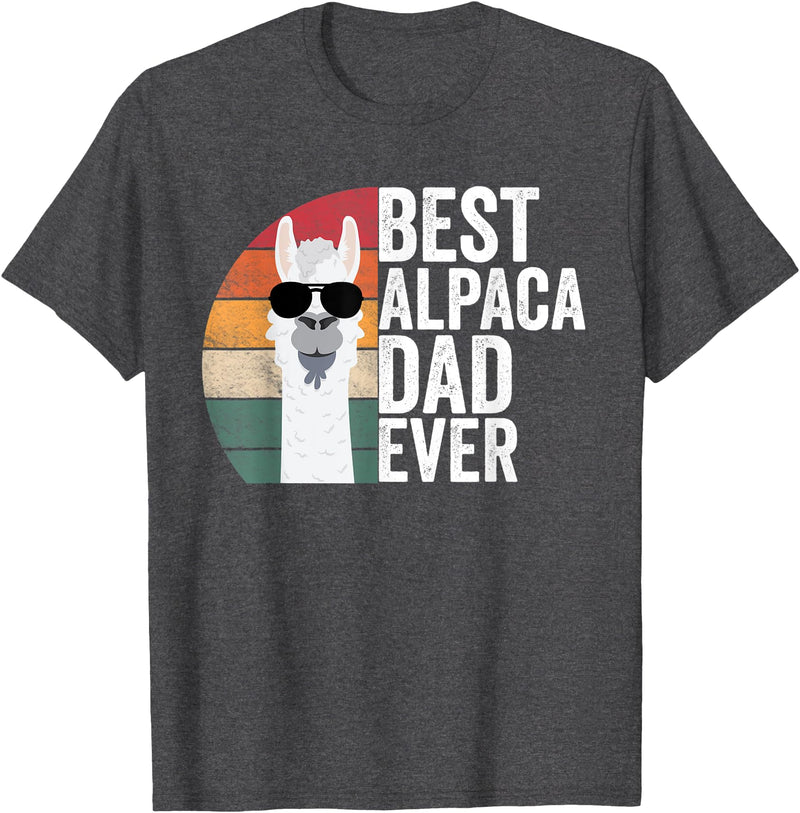 Best Alpaca Dad Accessories Best Alpaca Dad Ever Apparel LLama Lovers Cute Alpacas T-Shirt - Dark Heather Grey