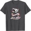 Not Quite Right California Über Alles with Roaring Grizzly Bear T-Shirt - Dark Heather Grey
