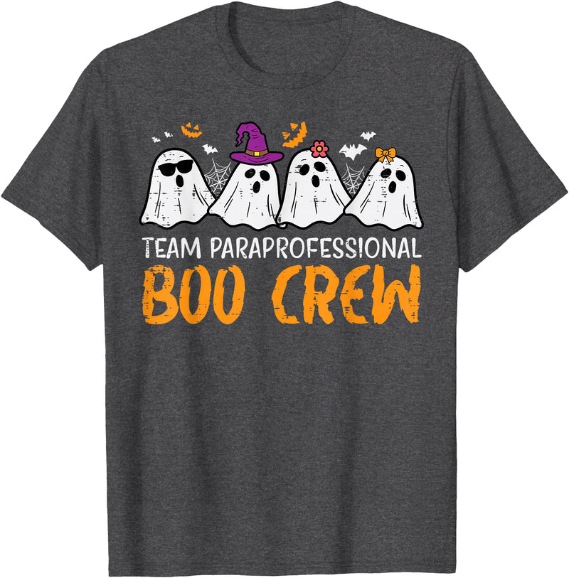 Halloween Shirts For Women Men Kids Boys Girls Halloween Team Paraprofessional Boo Crew para Costume Women T-Shirt - Dark
