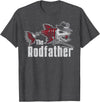 Funny Fishing The Rodfather Tee Shirt - Unisex Adults - Black - Small - Short Sleeve - Classic Fit - Modern Classic - Fishing T-Shirt - Dark Heather Grey