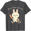 Funny Cute Bunny Don't Fluff with Me Easter Kawaii Rabbit T-Shirt in Dark Heather Grey