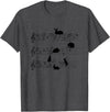 Cute Bunny Rabbit Playing Music Notes Musician T-Shirt in Dark Heather Grey