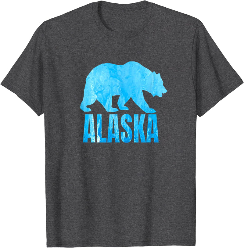 Wild Animal Alaska State Animal Polar Bear Ice Souvenir T-Shirt - Dark Heather Grey