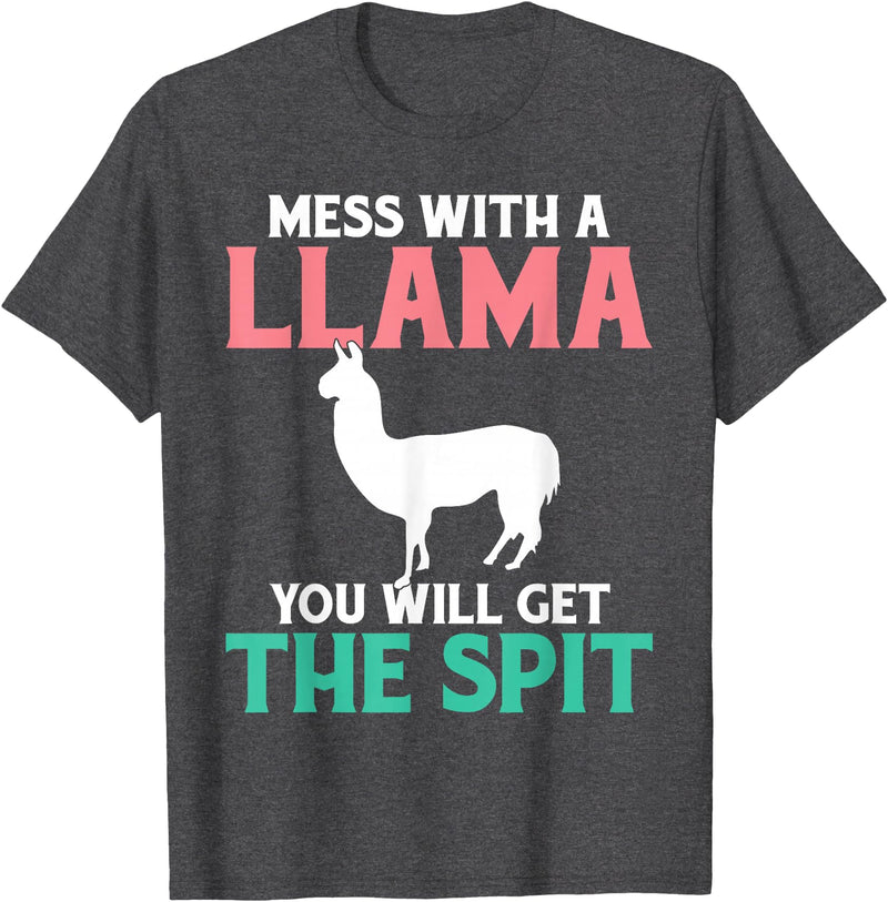 LLama Gifts & Accessories With a llama you get the spit alpaca llama T-Shirt - Dark Heather Grey