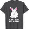 I Just Love My Bunny Cute Bunny Rabbit Pet T-Shirt in Dark Heather Grey