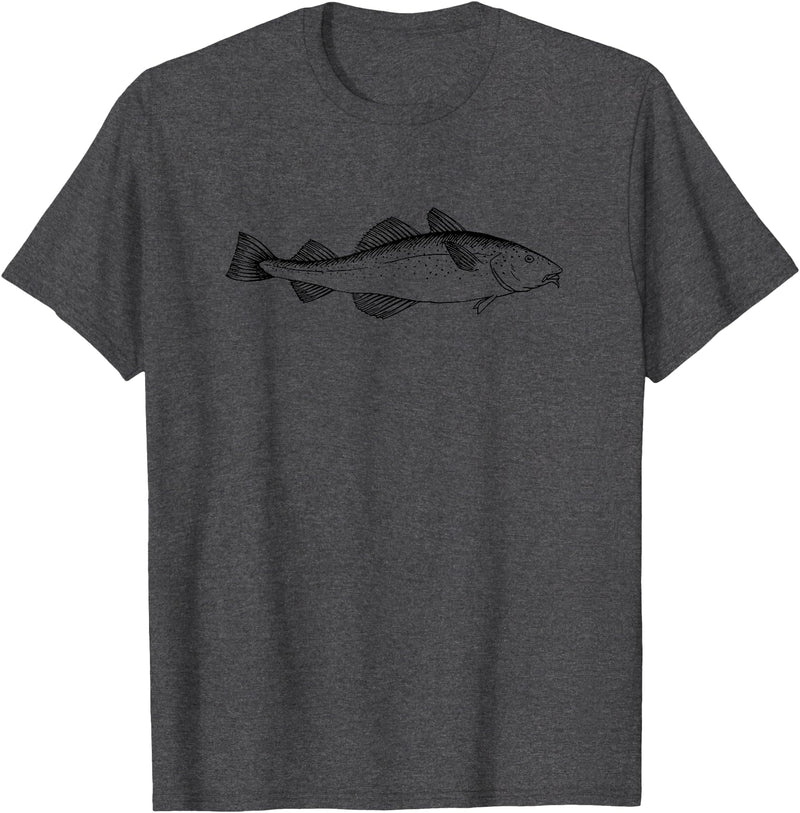 Fishing Cod Fish Cod Fish Graphic Fisherman T-Shirt - Dark Heather Grey