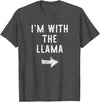 Im With The Llama Halloween Costume I’m with The Llama Funny Halloween Couple Costume T-Shirt - Dark Heather Grey