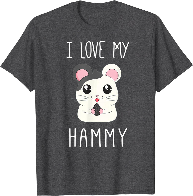 I Love My Hammy T Shirt for Hamster Lovers T-Shirt - Dark Heather Grey