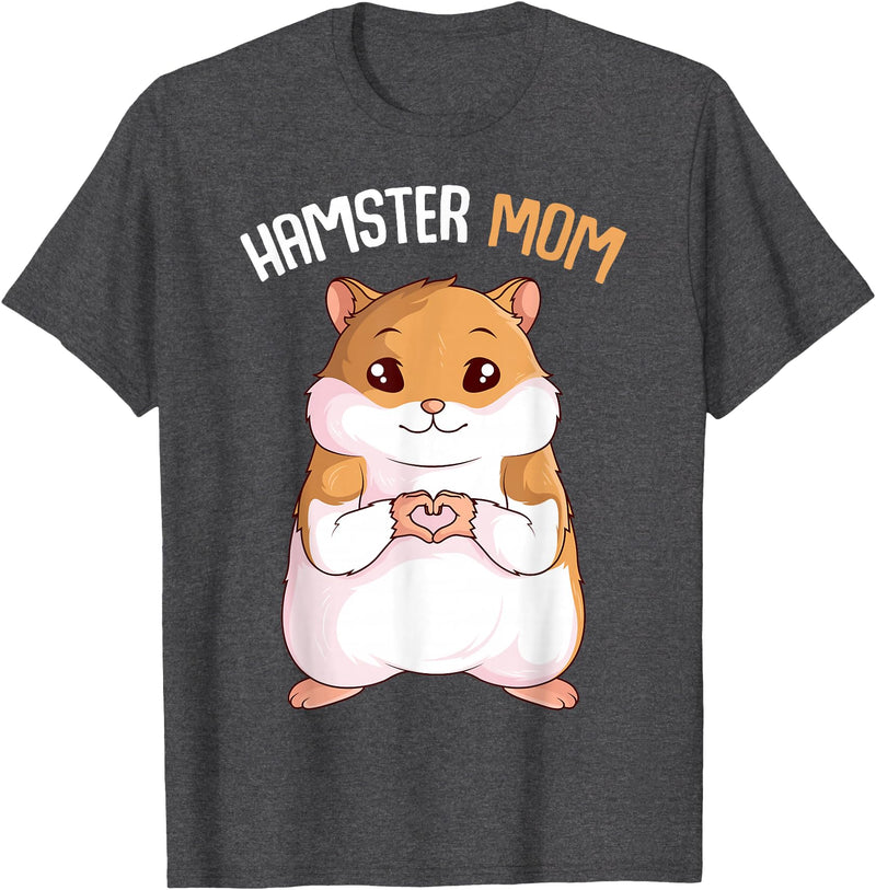 Women's Hamster Mom Hammy Girls T-Shirt - Dark Heather Grey