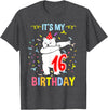 Hiking Lover Design Its My 16th Birthday Dabbing Polar Bear T-Shirt - Dark Heather Grey
