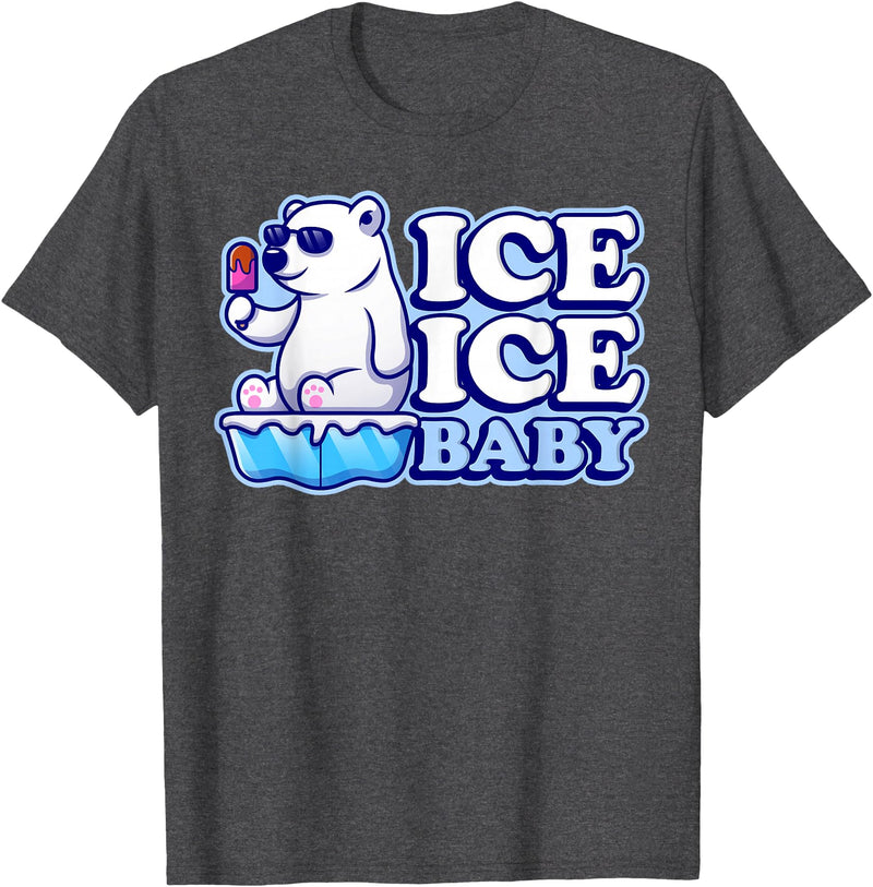 Save Our Cuddly Snow BEars Ice Ice Baby Polar Bears T-Shirt - Dark Heather Grey