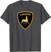 Llamaghini Apparel Co Llamaghini Funny Hillarious Llama Emblem Parody Fun Design T-Shirt - Dark Heather Grey