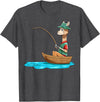 SubliminalFantasy Co. Llama Fishing Llama Fisherman Boat Fishing Lovers T-Shirt - Dark Heather Grey