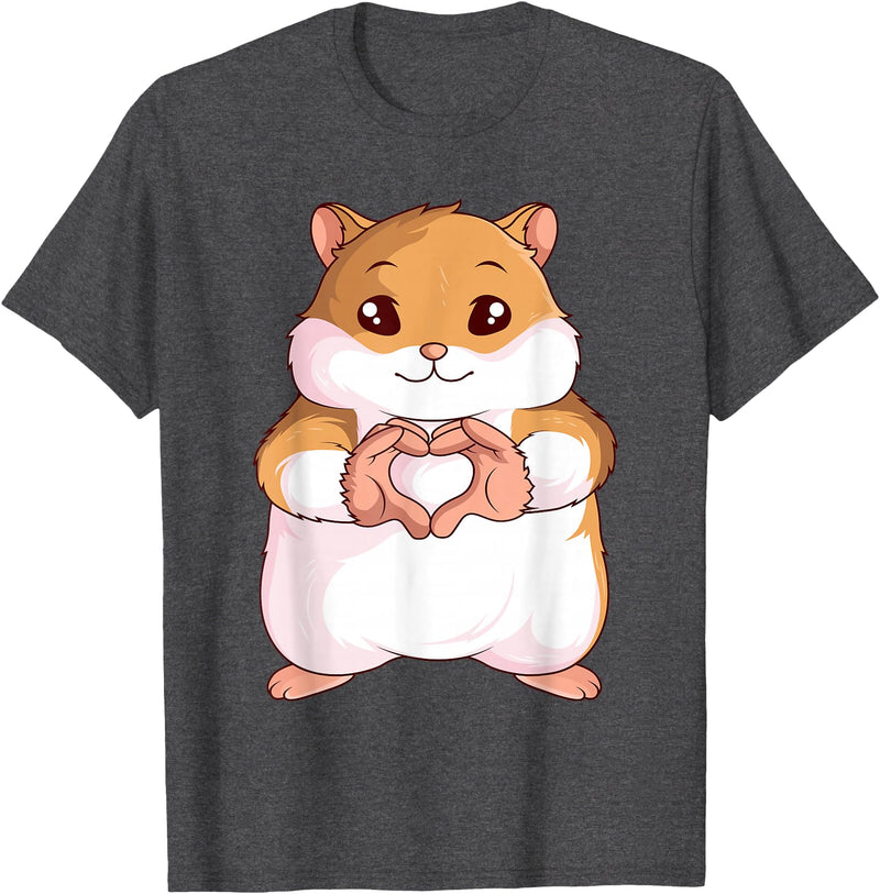 Hamster Lovers Girls Ladies T-Shirt - Dark Heather Grey
