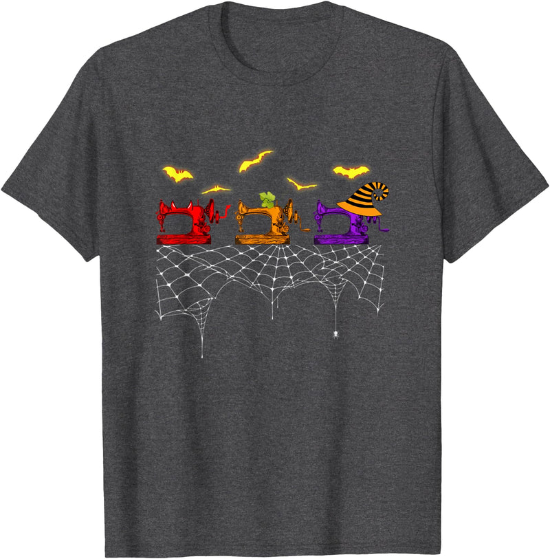 Quilter Scary Halloween Costume Sewing Machine T-Shirt - Dark Heather Grey