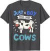 Cow Just a Boy Who Loves Cows Gift for Cow Lovers T-Shirt - Dark Heather Grey