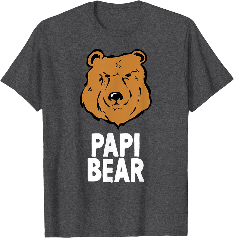 Bear Family Funny Tees Papi Bear Funny Gift T-Shirt Christmas T-Shirt - Dark Heather Grey