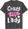 Pig Farm Store Co. Pig Crazy Pig Lady T-Shirt - Dark Heather Grey