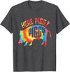 Here Piggy Piggy Design Here Piggy Piggy Funny Pig T-Shirt - Dark Heather Grey